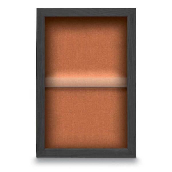 Indoor Enclosed Combo Board, 48"x36", Black Frame/Blue & Cloud